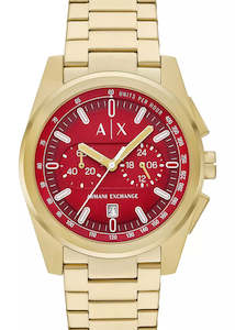 ARMANI EXCHANGE PARKER CHRONOGRAPH RED DIAL GOLD AX2863