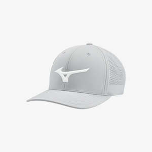 Mizuno Tour Vent Snapback Cap - Light Grey / White