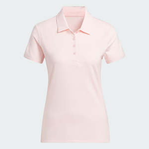 Adidas Women's Solid Performance Short Sleeve Polo Shirt - Sandy Pink