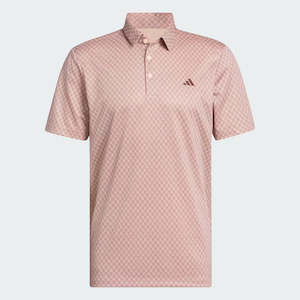 Adidas Core Print Mens Polo - Powder Coral/Aurora Ruby