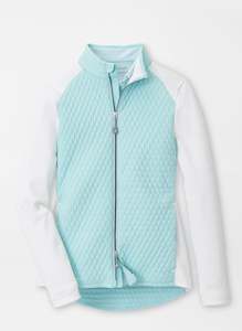 Sporting equipment: Peter Millar Women's Merge Hybrid Jacket - Blue Spruce/White