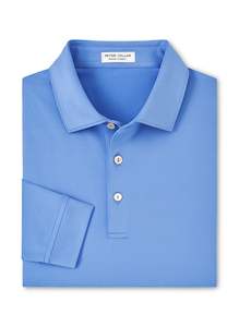 Peter Millar Solid Stretch Jersey Long Sleeve Polo - Bonnet