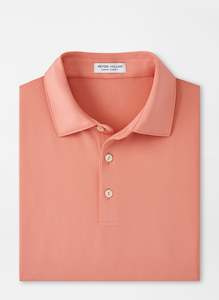 Peter Millar Solid Performance Jersey Polo - Grapefruit