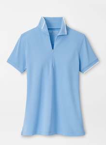 Peter Millar Whitworth Sport Mesh Polo - Cottage Blue/White