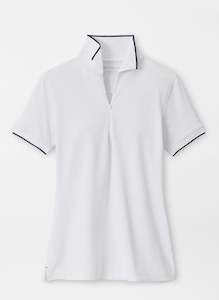 Peter Millar Whitworth Sport Mesh Polo - White/Navy