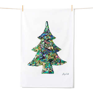 Christmas Paua Tree Tea Towel