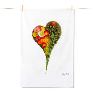 Poppy Heart Tea Towel