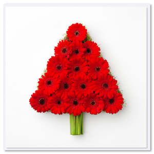 Christmas Greeting Card  Gerbera Tree