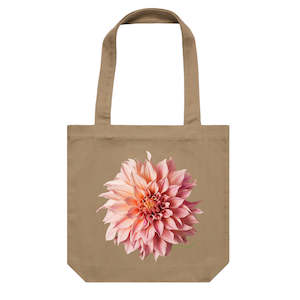 Pink Dahlia Flower Tote Bag