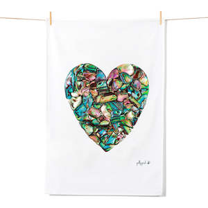 Paua Heart Tea Towel