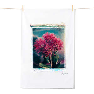 Pohutukawa Polaroid 1 Tea Towel