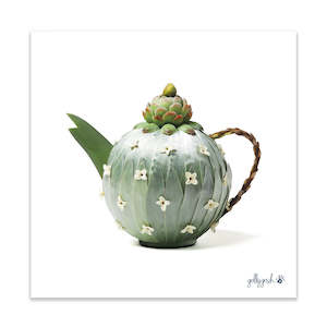 Silver Leucadenron Teapot Fine Art Print