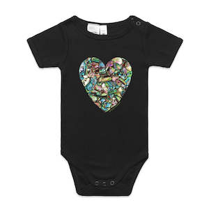 Paua Heart Infant Babygrow