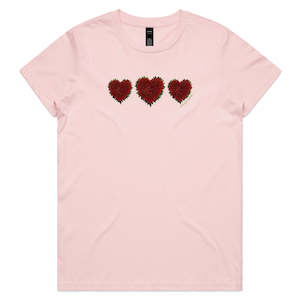 Pohutukawa Hearts Woman's Tee Shirt