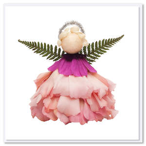 Christmas Pink Angel Greeting Card