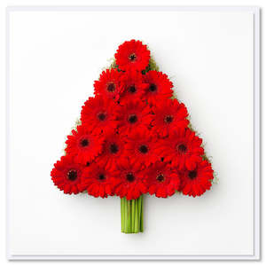 Christmas Gerbera Tree Greeting Card