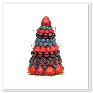 Christmas Mixed Berry Stack Tree Greeting Card