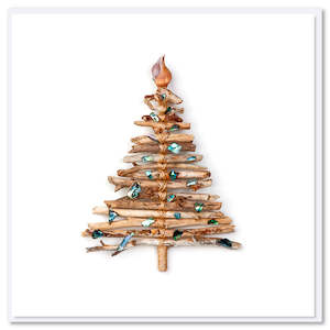 Christmas Driftwood Tree Greeting Card