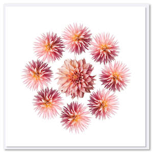 Pink Dahlia Circle Greeting Card