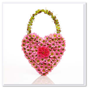 Chrysanthemum Heart Bag Greeting Card