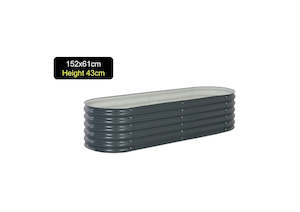 Grey 152x61x43cm Garden Box Raise Bed Planter Flower Pot Box Corrugated