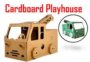 Home Living: TOW TRUCK HOUSE Corrugated cardboard house playhouse play tent