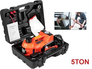 New Electric Hydraulic Car Floor Jack 5 Ton 12V Built-in Tire Inflator Pump