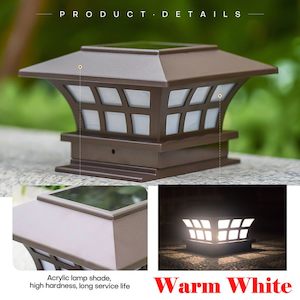 Solar Lights Outdoor Post Cap Lamp