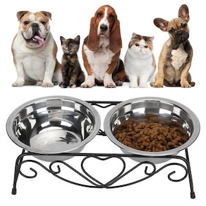 Pets: Pet Food Water Bowl Dog Cat Feeder