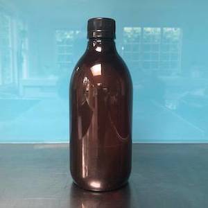 Amber plastic bottle: 500ml