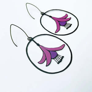 Fuchsia Flower Earrings