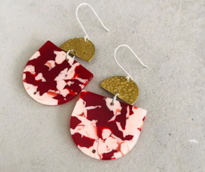 Pink Marble Earrings