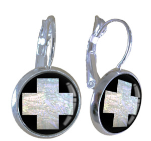 Earrings | mother of pearl cross