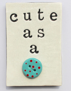 Art: Cute as a button ceramic tile