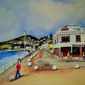 Art By Bridget Paape: Art Print | Esplanade, St Clair, Dunedin | Bridget Paape