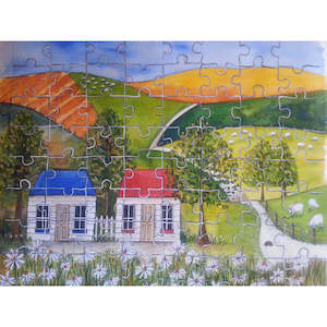 Art By Bridget Paape: Art Print | Jigsaw Cottages | Bridget Paape