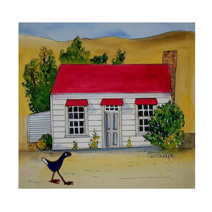 Art By Bridget Paape: Art Print | Red Cottage, Clyde | Bridget Paape