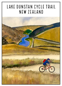 Lake Dunstan Cycle trail tea towel