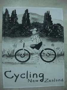 Tea Towels: Tea Towel | NZ Cycling B+W | Bridget Paape