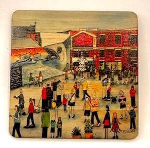 Coasters Designed By Bridget Paape: Bamboo Coaster | Tractor | Bridget Paape