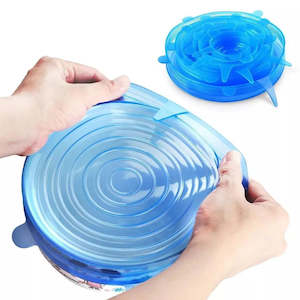 Health supplement: 6pcs/set Kitchen Gadget Sets Silicone Lids Durable Reusable Food Save Cover Fits All Sizes Shapes Kitchen Accessories