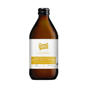 Gisborne Lemon Manuka Leaf & Ginger Kombucha 375mL 12-Pack