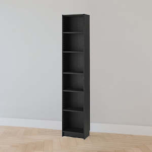 Furniture: IKEA BILLY Bookcase, black oak effect, 40x28x202 cm