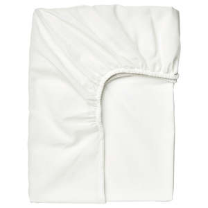 IKEA TAGGVALLMO Fitted sheet, white, 90x200 cm