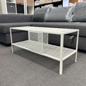 IKEA BAGGEBO TV bench, metal/white, 90x35x40 cm