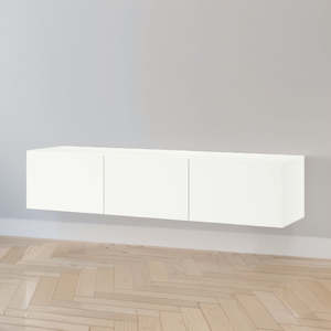 IKEA BESTA wall mounted TV bench with 3 doors, white, 180x42x38 cm