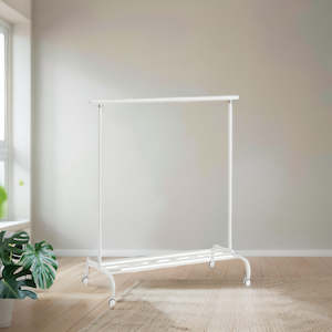 Furniture: IKEA RIGGA clothes rack, white