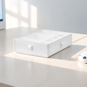 IKEA SKUBB box with compartments, white, 44x34x11 cm