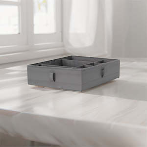 Furniture: IKEA SKUBB box with compartments, dark grey, 44x34x11 cm