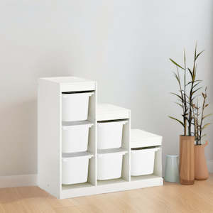 IKEA TROFAST storage combination with 6 boxes, white, 99x44x95 cm